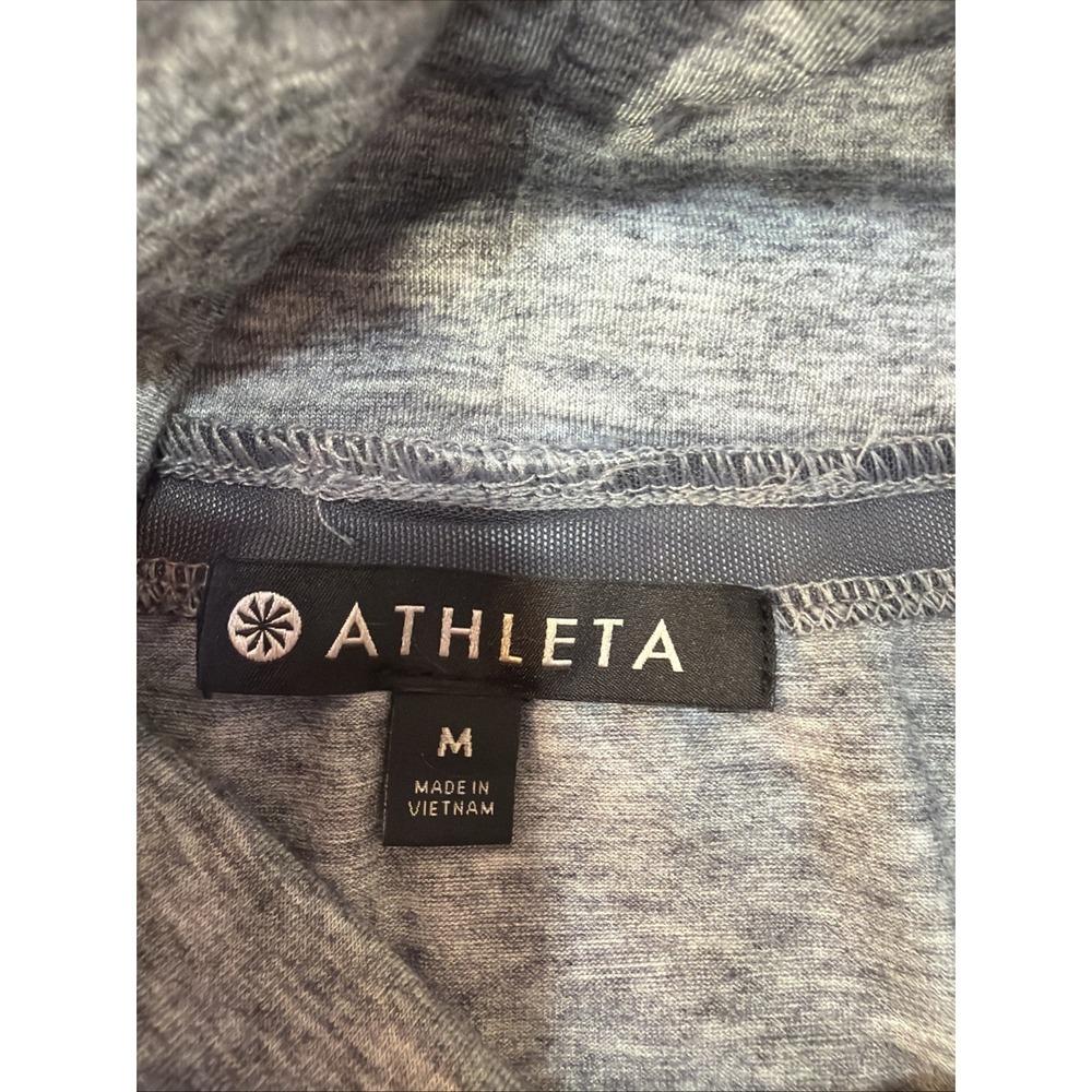 Athleta Industry Turtleneck Dress Grey Long Sleeve Ruched Side MeshMidi Med 223 - Picture 6 of 11